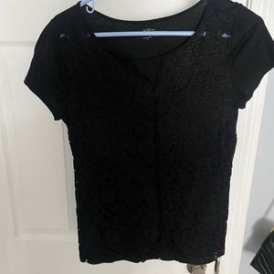 Anne Taylor LOFT Black lace shirt